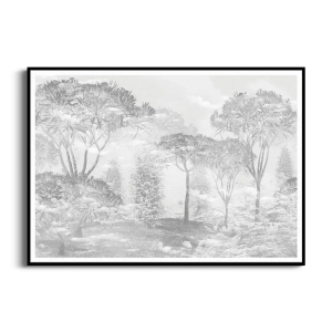 Plakat - Subtelny, mglisty las egzotyczny do salonu lub sypialni