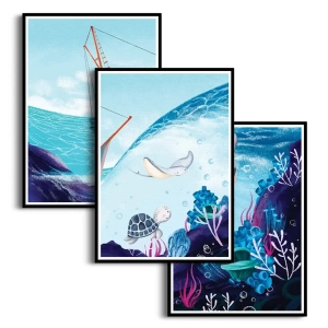 Zestaw 3 plakatów -  Morskie królestwo