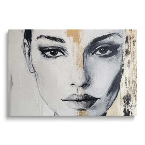 Obraz na szkle - Złota Harmonia – Artystyczny portret twarzy