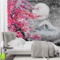 fototapeta Kwitnąca Wiśnia i Góra Fuji w pokoju