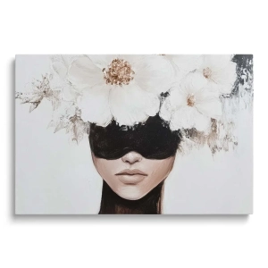 Obraz na szkle - Kobieta z Białymi Kwiatami