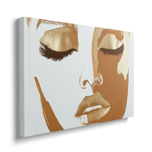 Obraz na płótnie - Złoty Makijaż – Artystyczny portret twarzy