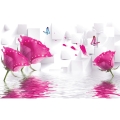 Fototapeta-Motyw-Przestrzenny-obraz-różowych-róż-w-wodzie.jpg