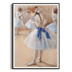 Plakat do sypialni i salonu - Dancer Edgar Degas - Obraz w stylu impresjonistycznym i klasycznym - pastelowy błękit, beż i biel