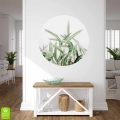 Fototapeta-okragla -duze-zielone-liscie-styl-skandynawski-i-boho-wzor-roslinny-wnetrze.webp