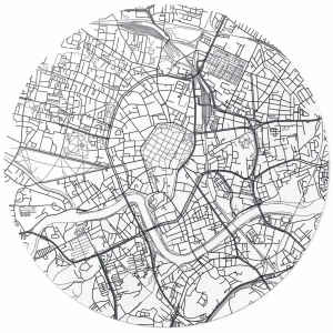 Fototapeta okrągła - Mapa Krakowa na ścianę