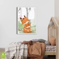 plakat-dzieciecy-liski-mama-i-dziecko-las-rudy-pokoj-dziecka-rama-srebrna-wnetrze_web.webp