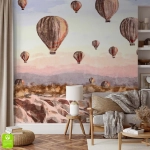 Fototapeta balony w górach na wymiar – nowoczesna dekoracja do salonu i sypialni, styl boho, ciepłe kolory do sypialni