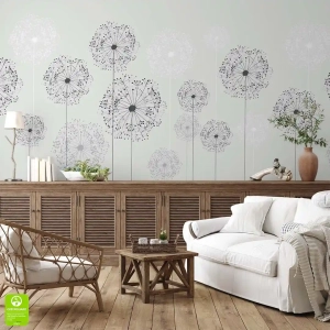 Fototapeta na wymiar Dmuchawce XXL – Szara i Biała, Salon i Sypialnia, Styl Nowoczesny i Skandynawski