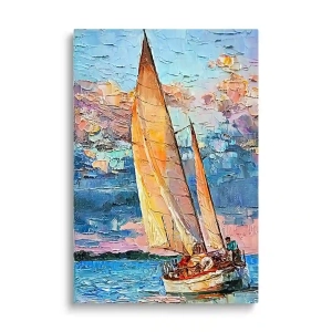 Obraz na szkle Jacht żaglowy na morzu
