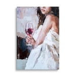 Obraz na szkle Dziewczyna z lampką wina