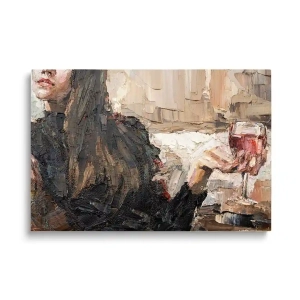 Obraz na szkle Kobieta z lampką czerwonego wina