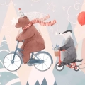 fototapeta-mis-na-rowerze-z-przyjaciolmi-fragment.webp