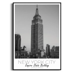 Plakat - Nowy Jork - Empire State Building – czarno biały obraz na ścianę, panorama miasta, plakat do sypialni i biura, styl loft nowoczesny do salonu