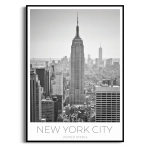 Plakat - Nowy Jork Empire State Building – czarno biały obraz na ścianę, panorama miasta, plakat do sypialni i biura, styl loft nowoczesny, minimalistyczny do salonu