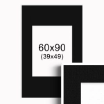 Ramka Biała z passe-partout 60x90 cm - Czarne Passe-partout Biały środek 60x90 cm (39x49)