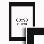 Ramka Biała z passe-partout 60x90 cm - Czarne Passe-partout Biały środek 60x90 cm (49x69)
