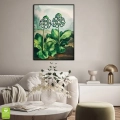 plakat-botaniczny-pierwiosnki-auricula-vintage-retro-zielen-salon-czarna-rama-bez-marginesu-czarna-wnetrze_web.webp