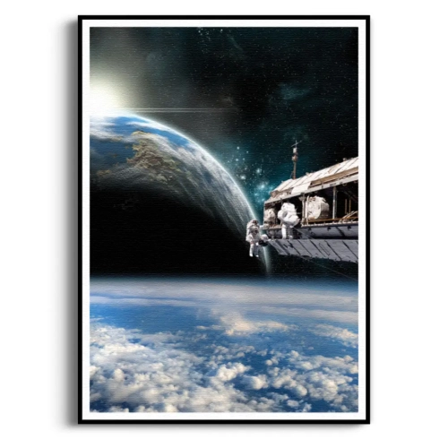 ziemia-z-kosmosu-i-stacja-orbitalna-nowoczesny-plakat-czarna.webp