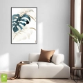 liscie-monstery-zloty-bezowy-do-salonu-plakat-czarna-wnetrze.webp