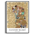 Plakat - Gustav Klimt - Fulfillment - Spełnienie,  Do Salonu i  Sypialni, Złoty Brązowy, Reprodukcja, Vintage