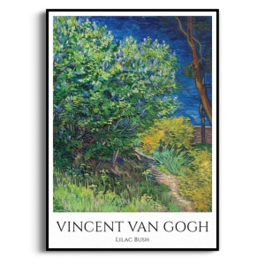 Plakat - Vincent van Gogh - Lilac Bush - Do Salonu Sypialni,  Vintage, Zielony Niebieski