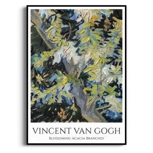 Plakat - Vincent Van Gogh - Blossoming Acacia Branches - Kwitnące Akacje, Reprodukcja, Do Sypialni Salonu, Nowoczesny,  Boho Zielony
