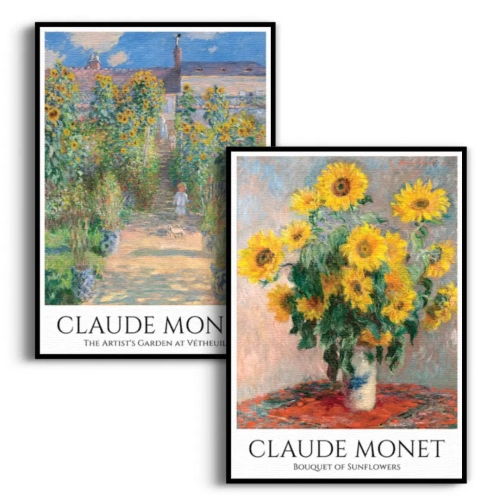 zestaw-2-plakatow-claude-monet-the-artists-garden-at-vetheuil-bouquet-of-sunflowers-czarna.webp