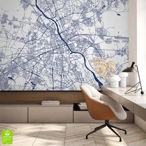 fototapeta mapa warszawy w pokoju