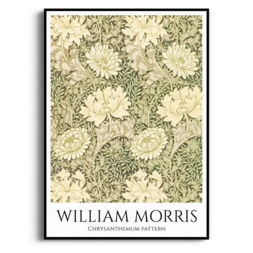 william-morris-chrysanthemum-pattern-vintage-zielony-plakat-czarna.webp