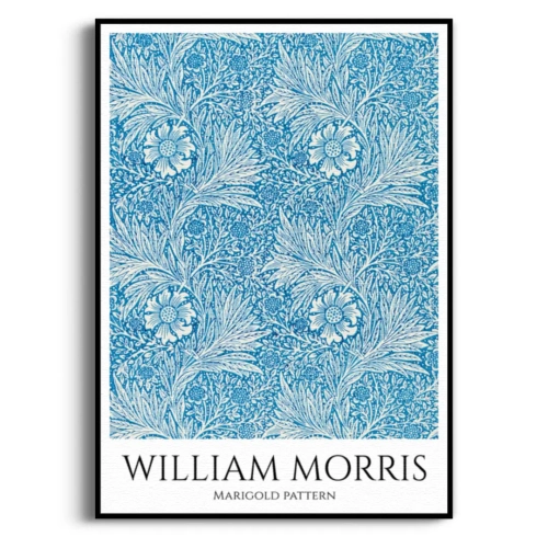 william-morris-niebieskie-kwiaty-plakat-czarna.webp