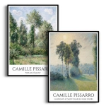 Zestaw 2 plakatów - Camille Pissarro Poplars Eragny & Landscape at Saint-Charles – Reprodukcja na Ścianę do Salonu, Sypialni i Przedpokoju