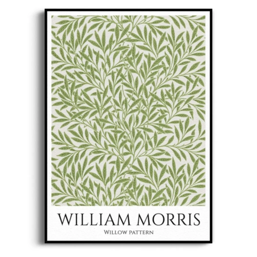 william-morris-willow-pattern-zielony-plakat-czarna.webp
