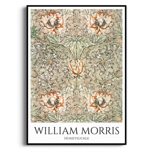 plakat-william-morris-honeysuckle-bezowy-plakat-czarna.webp