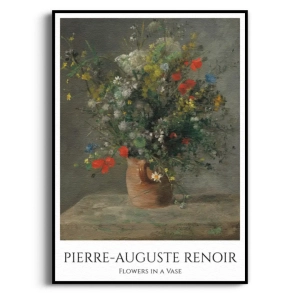 Plakat - Pierre-Auguste Renoir – Flowers in a Vase - Kwiaty w Wazonie – Do Salonu, Jadalni, Biura