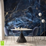 Fototapeta na wymiar - Abstrakcyjne fale ze złotym akcentem, nowoczesny wzór do salonu i sypialni