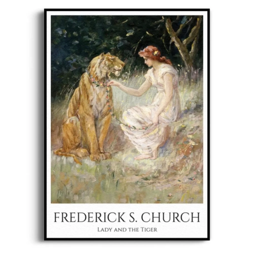 frederick-s-church-lady-and-the-tiger-reprodukcja-plakat-czarna.webp