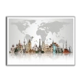 mapa-swiata-architektura-zabytki-miast-szary-jasny-plakat-srebrna.webp