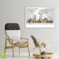 mapa-swiata-architektura-zabytki-miast-szary-jasny-plakat-srebrna-wnetrze.webp