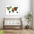mapa-swiata-kwiaty-rosliny-zielony-czerwony-plakat-srebrna-wnetrze.webp