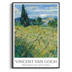 Plakat - Vincent Van Gogh - Green Wheat Field with Cypress - Pejzaż Zielone Pole,  Reprodukcja do Salonu, Biura, Jadalni