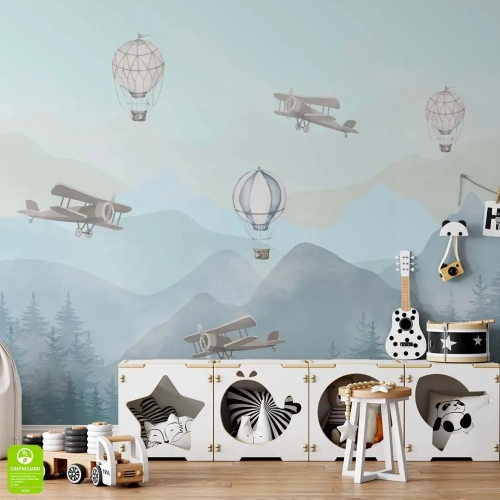 fototapeta-na-wymiar-samoloty-i-balony-do-pokoju-dzieciecego.webp