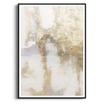 Plakat - Abstrakcja Beżowa ze Złotem - Akwarela na Ścianę, do Salonu Sypialni Biura, Nowoczesny Elegancki Glamour Beige