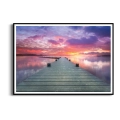 plakat-zachod-slonca-pomost-rozowy-fioletowy-plakat-czarna.webp