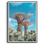Plakat - Gardens by the Bay Singapuru - Nowoczesny do Salonu Sypialni i Biura, Niebieski
