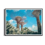 Plakat - Gardens by the Bay Singapuru - Nowoczesny do Salonu Sypialni i Biura, Niebieski