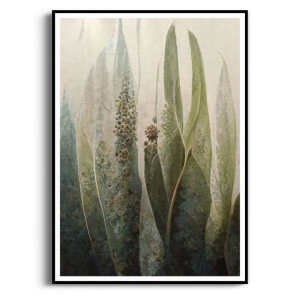 Plakat - Egzotyczne liście tropikalne I - Botaniczny do Salonu i Sypialni, Boho, Zielony Oliwkowy Beżowy