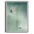 plakat-zurawie-w-locie-zielono-bialy-plakat-czarna.webp