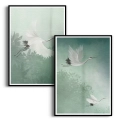 zestaw-2-plakatow-zurawie-we-mgle-zielony-czarna.webp
