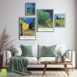 Galeria plakatów - Vincent van Gogh - Galeria Ścienna do Salonu i Sypialni, Styl Klasyczny i Vintage - Głęboki Granat, Słoneczna Żółć i Zieleń
